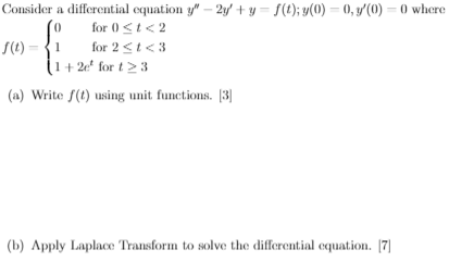 Solved 0 1 Consider a differential equation y" - 2y + y = | Chegg.com
