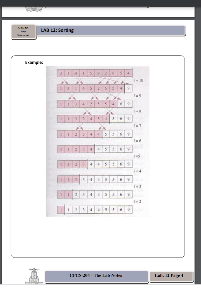 Solved CPC5-204 Data Structures LAB 12: Sorting LAB | Chegg.com