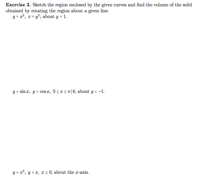 Solved Calculus 2 - Area and Volume (NEED HELP WITH ALL OF | Chegg.com