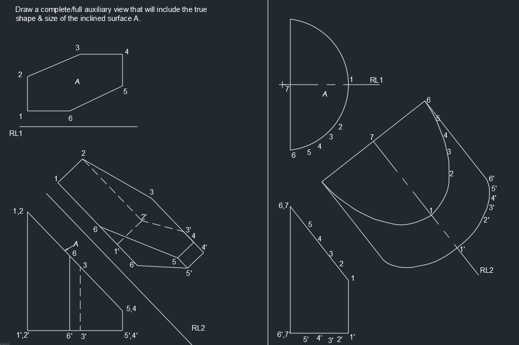 how to draw auxiliary view in autocad