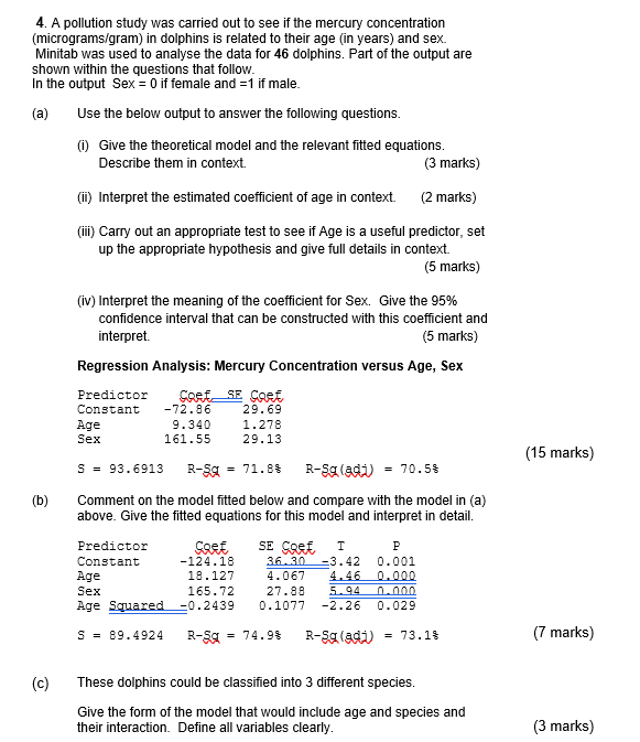 Solved 4. A pollution study was carried out to see if the | Chegg.com