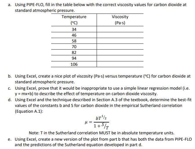 Solved a. Using PIPE-FLO, fill in the table below with the | Chegg.com