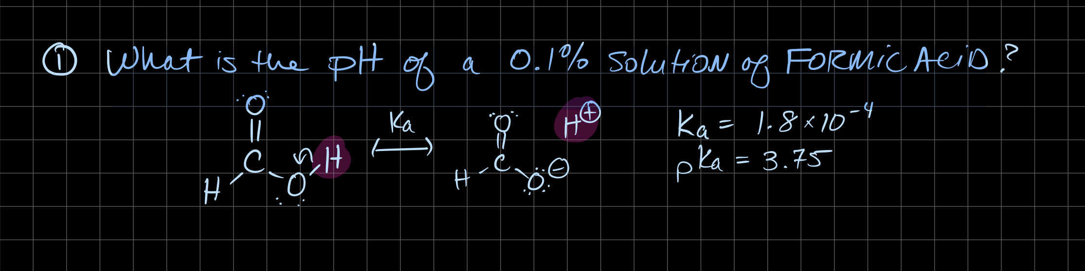 Solved (1) What is the pH of a 0.1% solution of Formic Acid? | Chegg.com
