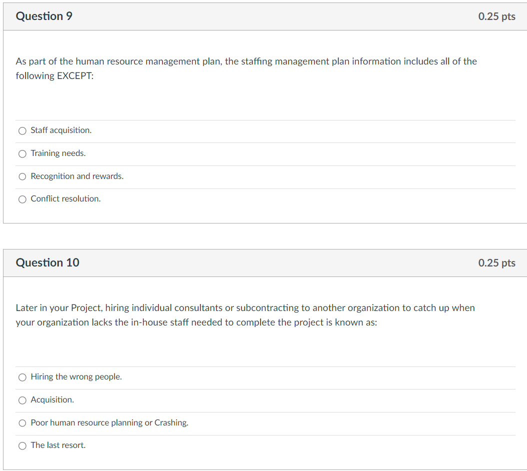 Solved As part of the human resource management plan, the | Chegg.com