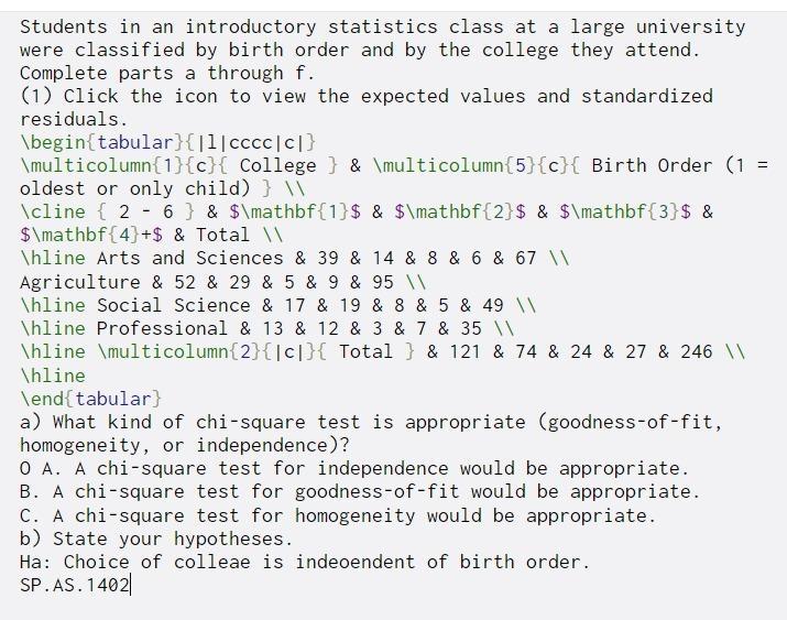 Solved = Students in an introductory statistics class at a | Chegg.com