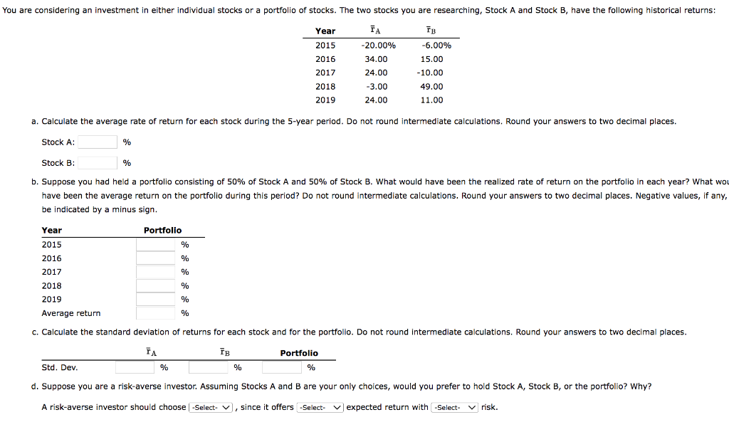 Solved a. Calculate the average rate of return for each | Chegg.com