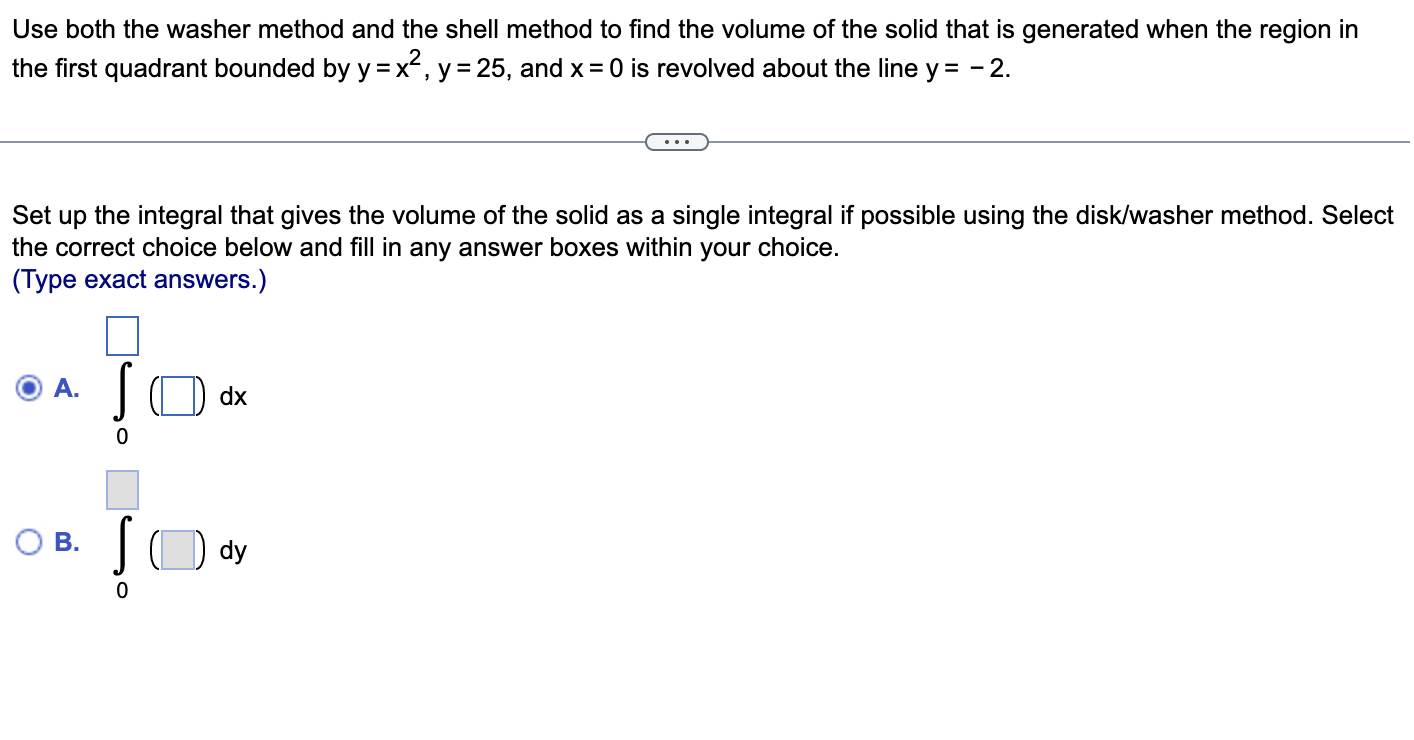 Solved Use both the washer method and the shell method to | Chegg.com