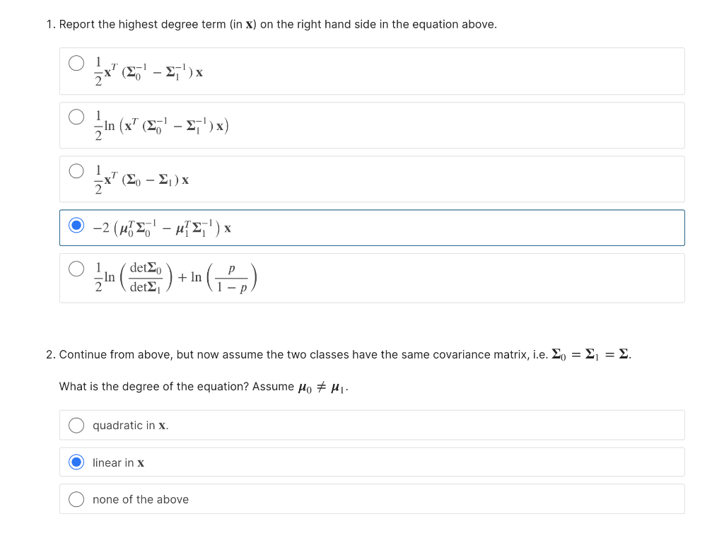 quadratic-discrimnant-analysis-in-high-dimensions-2-chegg