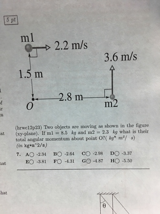 Solved Two objects are moving as shown in the figure | Chegg.com