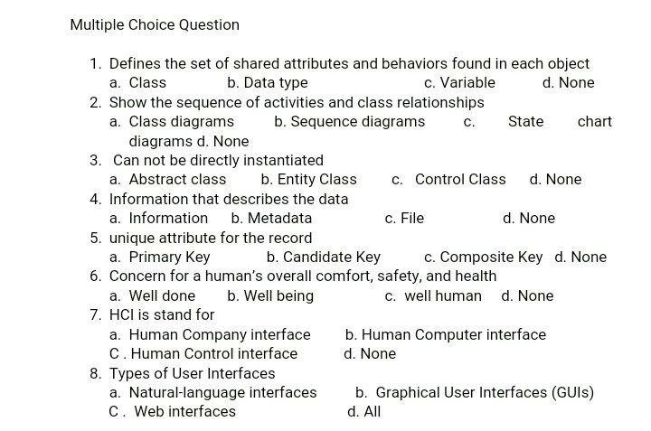 Solved Multiple Choice Question C. File 1. Defines The Set | Chegg.com