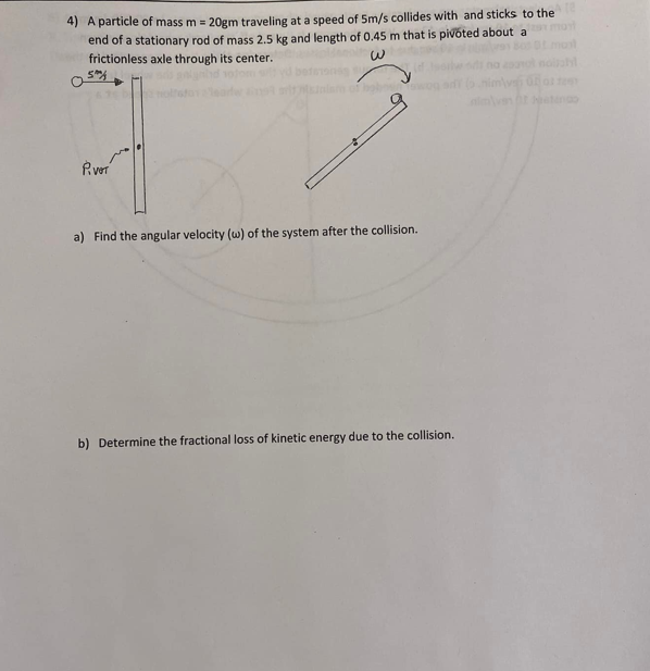 Solved 4) A particle of mass m = 20gm traveling at a speed | Chegg.com