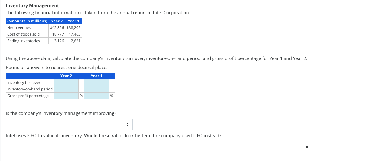 Solved Inventory Management. The Following Financial | Chegg.com