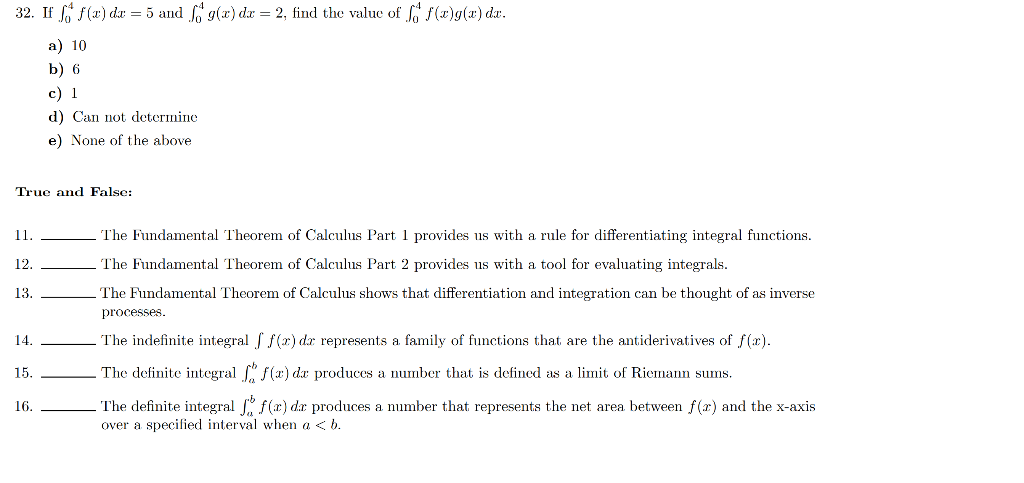 Solved 32 If Sof 1 Du 5 And Sog X Dx 2 Find The V Chegg Com