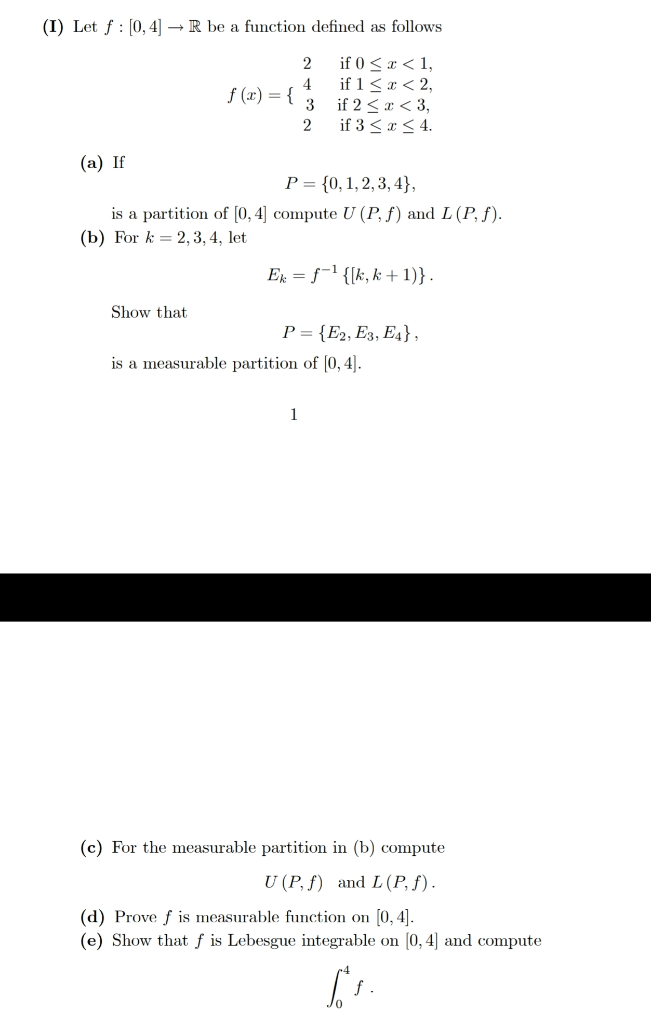 Solved I Let F 0 4 R Be A Function Defined As Foll Chegg Com