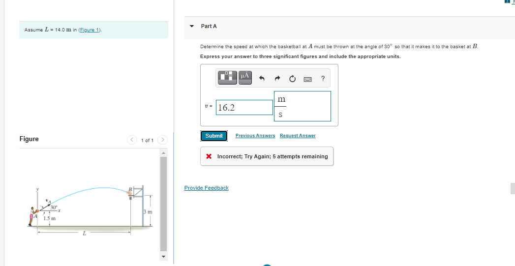 Solved Part A Assume L = 14.0 m in (Figure 1) Determine the | Chegg.com