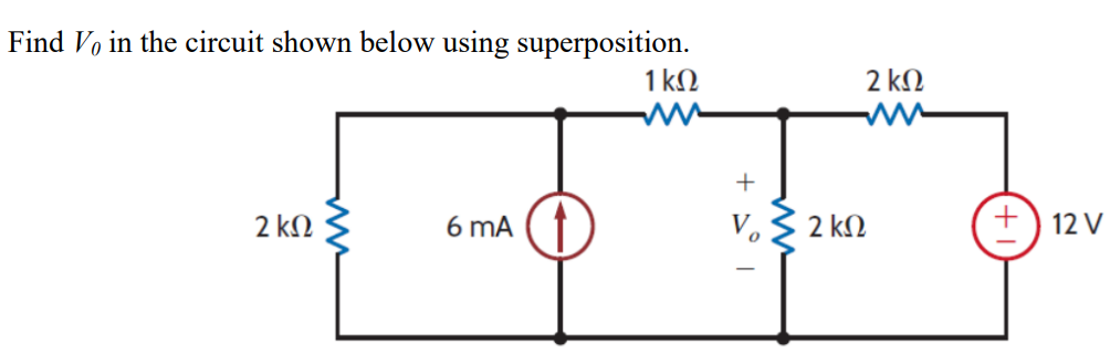 Solved Find Vo in the circuit shown below using | Chegg.com