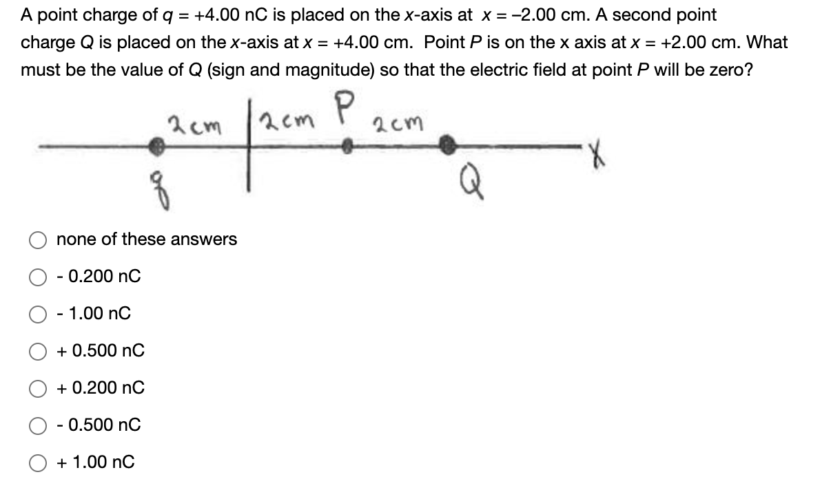 Solved A point charge of q = +4.00 nC is placed on the | Chegg.com