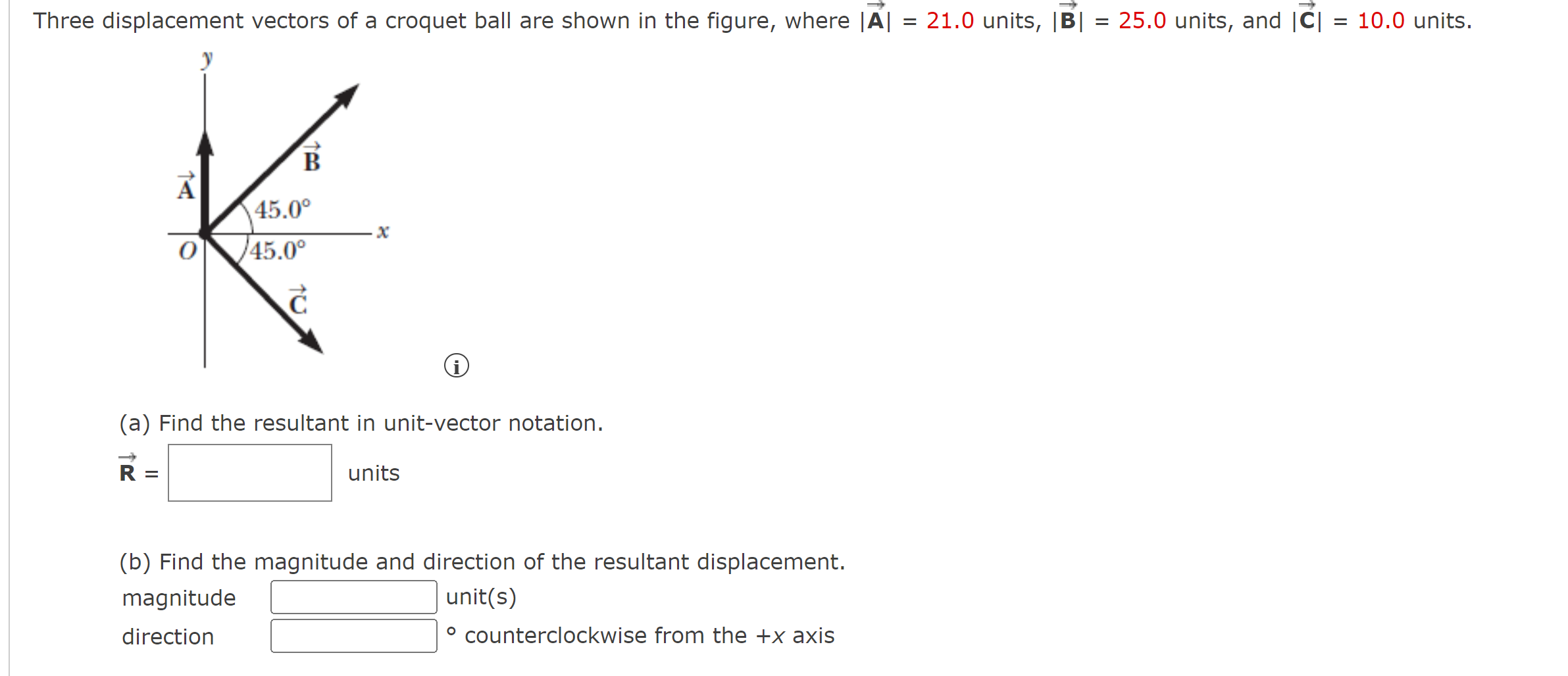 Solved Three displacement vectors of a croquet ball are | Chegg.com