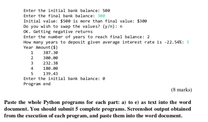 Solved a) Write a Python program to perform the following | Chegg.com