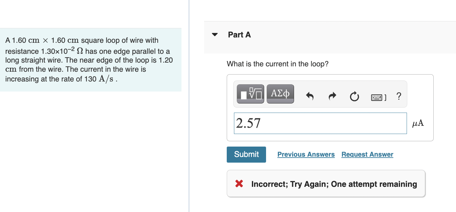 Solved A 1.60 cm×1.60 cm square loop of wire with Part A | Chegg.com