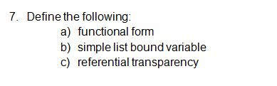 Solved 7. Define the following: a) functional form b) simple | Chegg.com