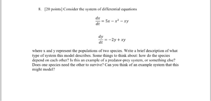 Solved Consider the system of differential equations | Chegg.com