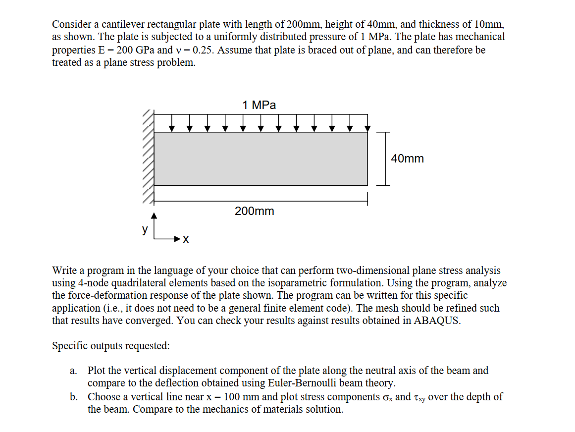 consider-a-cantilever-rectangular-plate-with-length-chegg