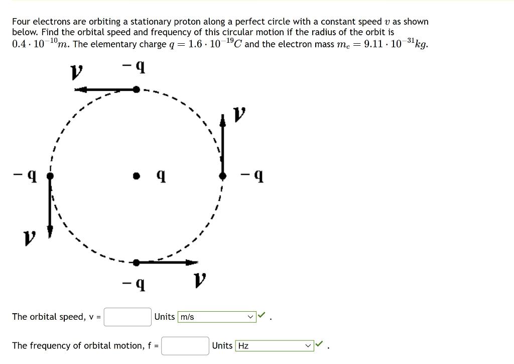 Solved Four electrons are orbiting a stationary proton along | Chegg.com