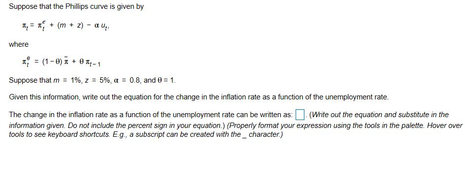 Solved Suppose That The Phillips Curve Is Given By = R + (m | Chegg.com