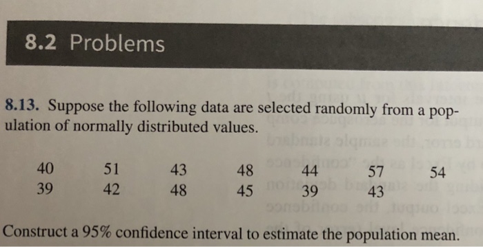 Solved 8.2 Problems 8.13. Suppose The Following Data Are | Chegg.com