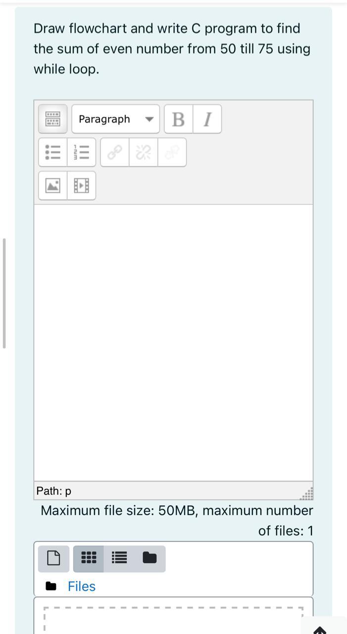 Solved Draw flowchart and write C program to find the sum of | Chegg.com