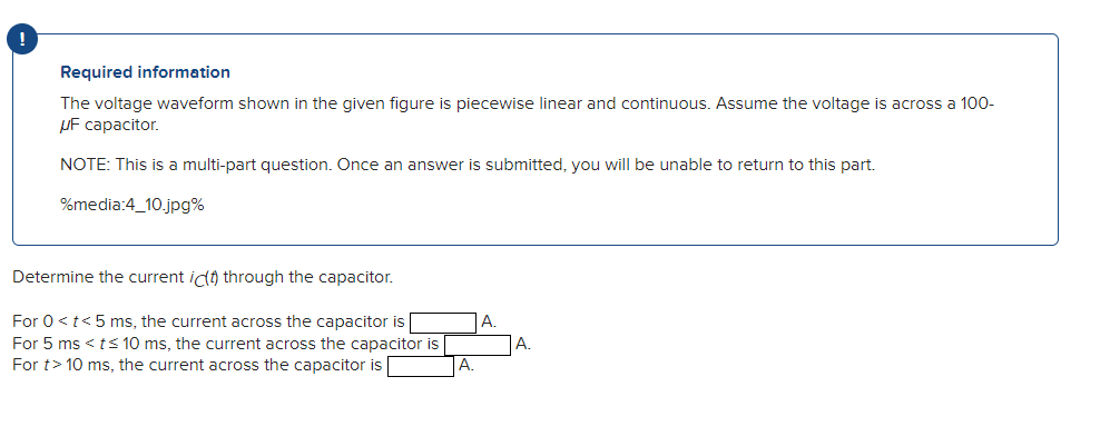Solved Required information The voltage waveform shown in | Chegg.com