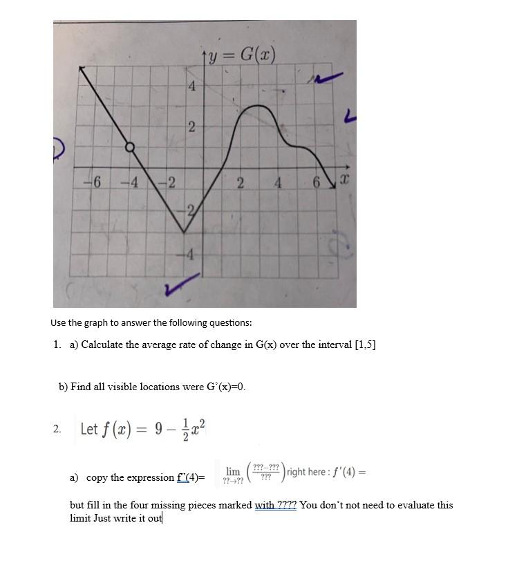 Solved Use The Graph To Answer The Following Questions: 1. | Chegg.com