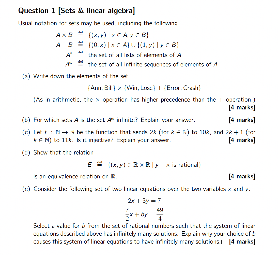 linear algebra notation