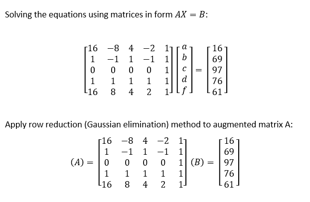 Solved Solving The Equations Using Matrices In Form AX = B: | Chegg.com