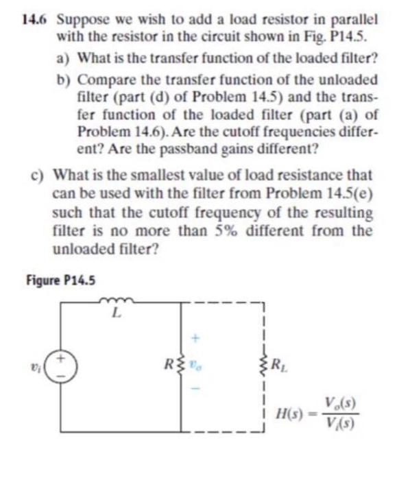 Solved 14.1 a) Find the cutoff frequency in hertz for the RL