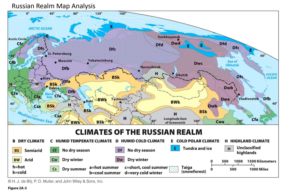 Russian Realm Map Analysis (c) H. J. de Blij, P. O. | Chegg.com