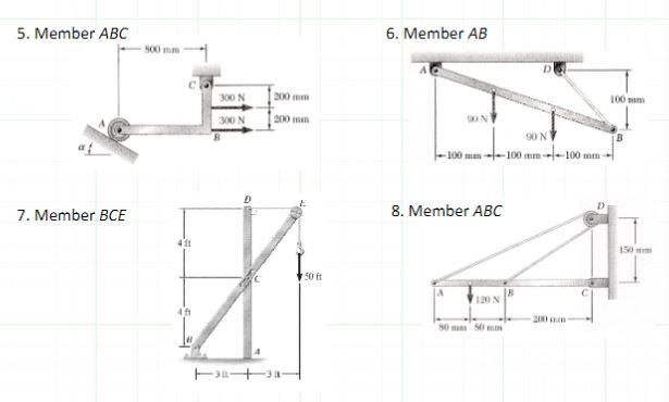 Solved Draw the FBD of the following members, showing all | Chegg.com