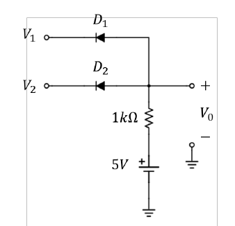 Solved In The Following Circuit, V1 And V2 Are Inputs That | Chegg.com