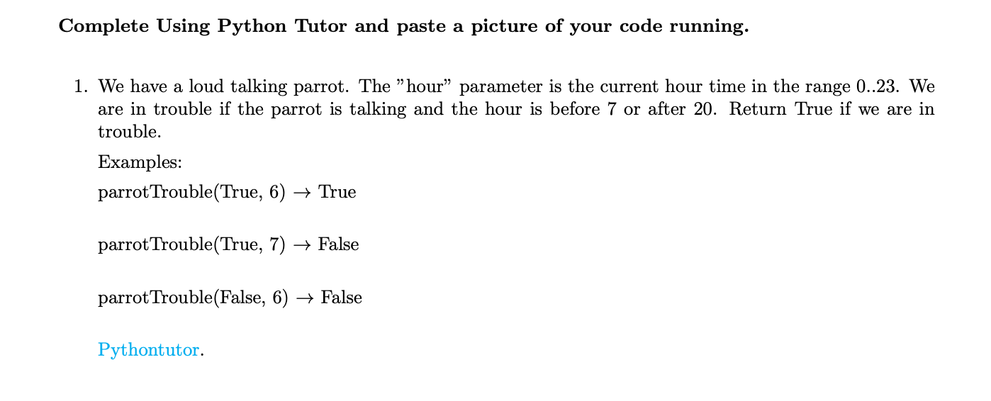 Solved Complete Using Python Tutor and paste a picture of | Chegg.com