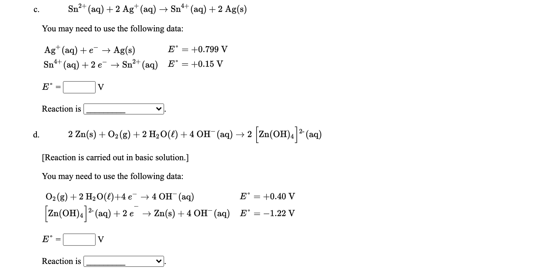 Solved Calculate the value of E for each of the following | Chegg.com