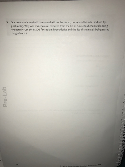Solved pH of Some Common Household Products PreLab Namer