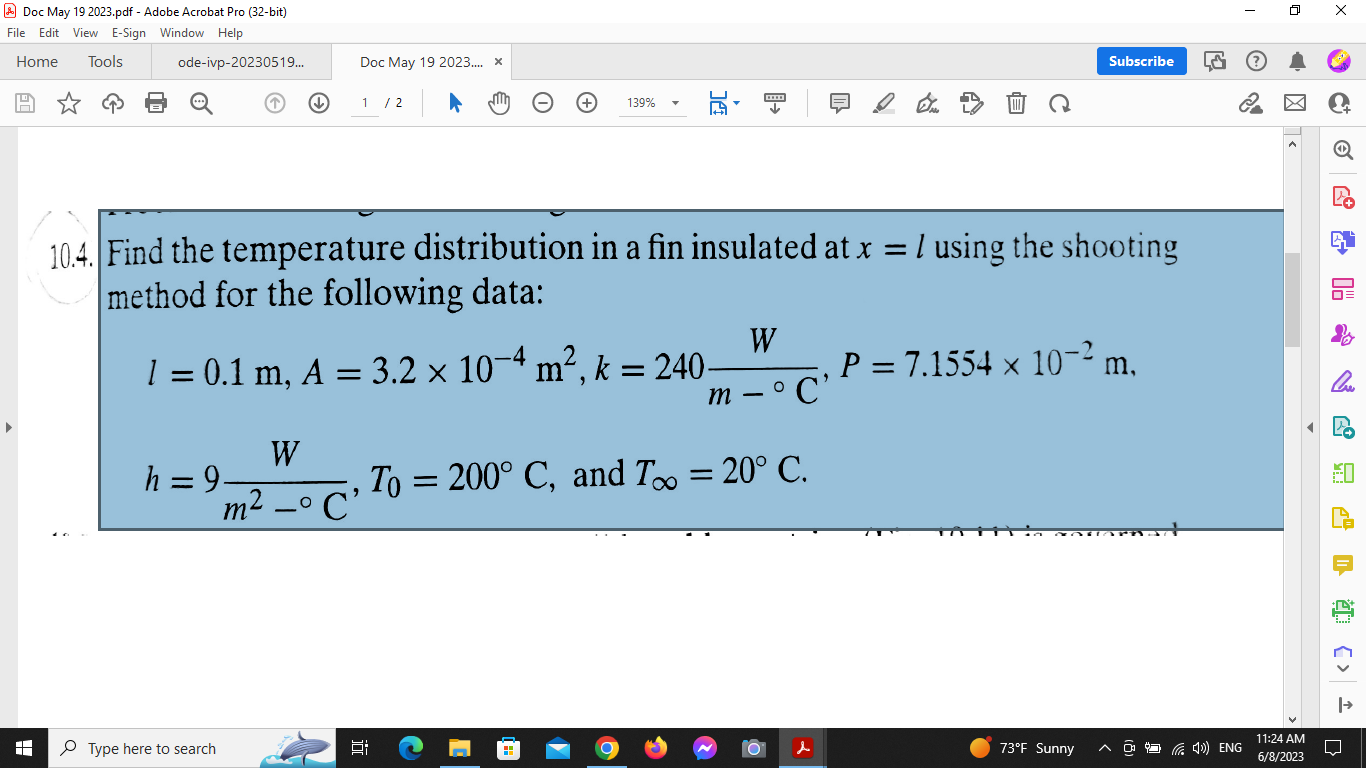 Solved 4. Find the temperature distribution in a fin | Chegg.com