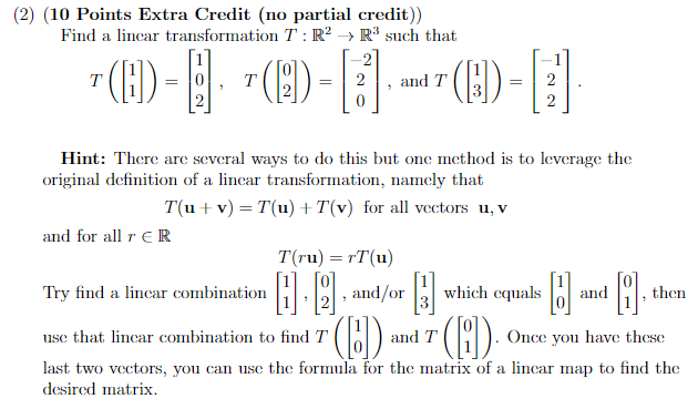 Solved (2) (10 Points Extra Credit (no partial credit)) Find | Chegg.com