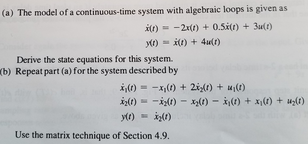 Solved (a) The model of a continuous-time system with | Chegg.com