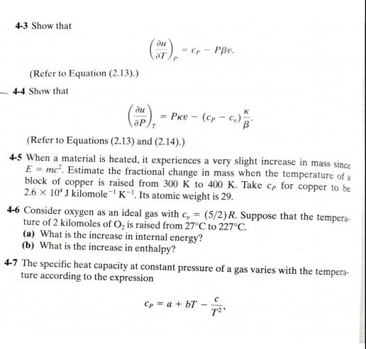 Solved 4-3 Show that *). = cp - PBv. (Refer to Equation | Chegg.com