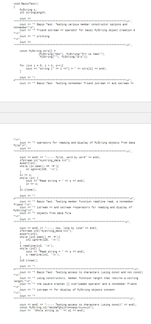 Project 4 - MyString class with dynamic memory [60 | Chegg.com