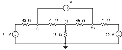 Solved Determine the values of the node voltages v1 and v2 | Chegg.com