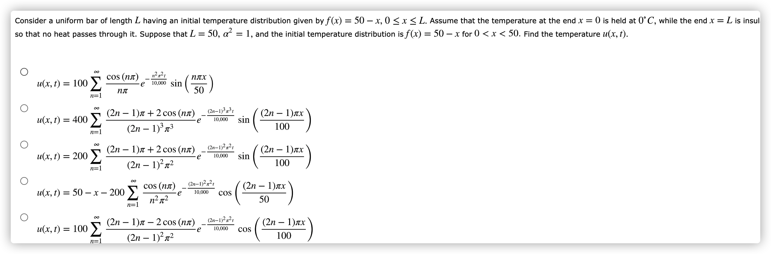 Solved L is insul Consider a uniform bar of length L having | Chegg.com