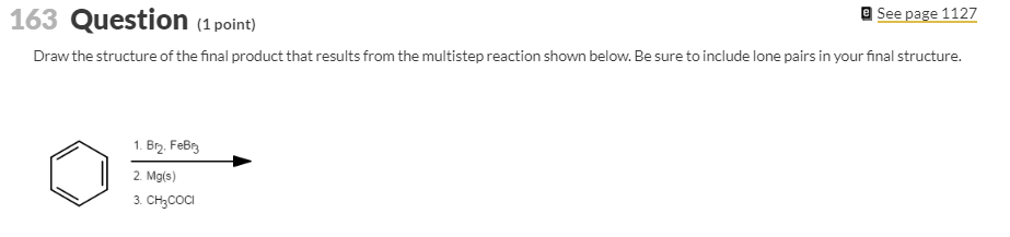 Solved 163 Question (1 point) e See page 1127 Draw the | Chegg.com